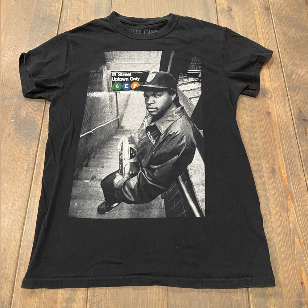 Ice Cube Men’s Short Sleeve “Uptown Only” Black Graphic T-Shirt Size: S